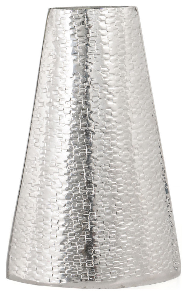 Galen Metal Table Vase, Small Silver