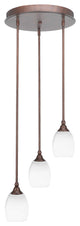 Empire 3-Light Cluster Pendalier, Bronze/White Matrix