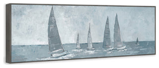 "Racing Sails" Floater Framed Painting Print on Canvas, 60x20