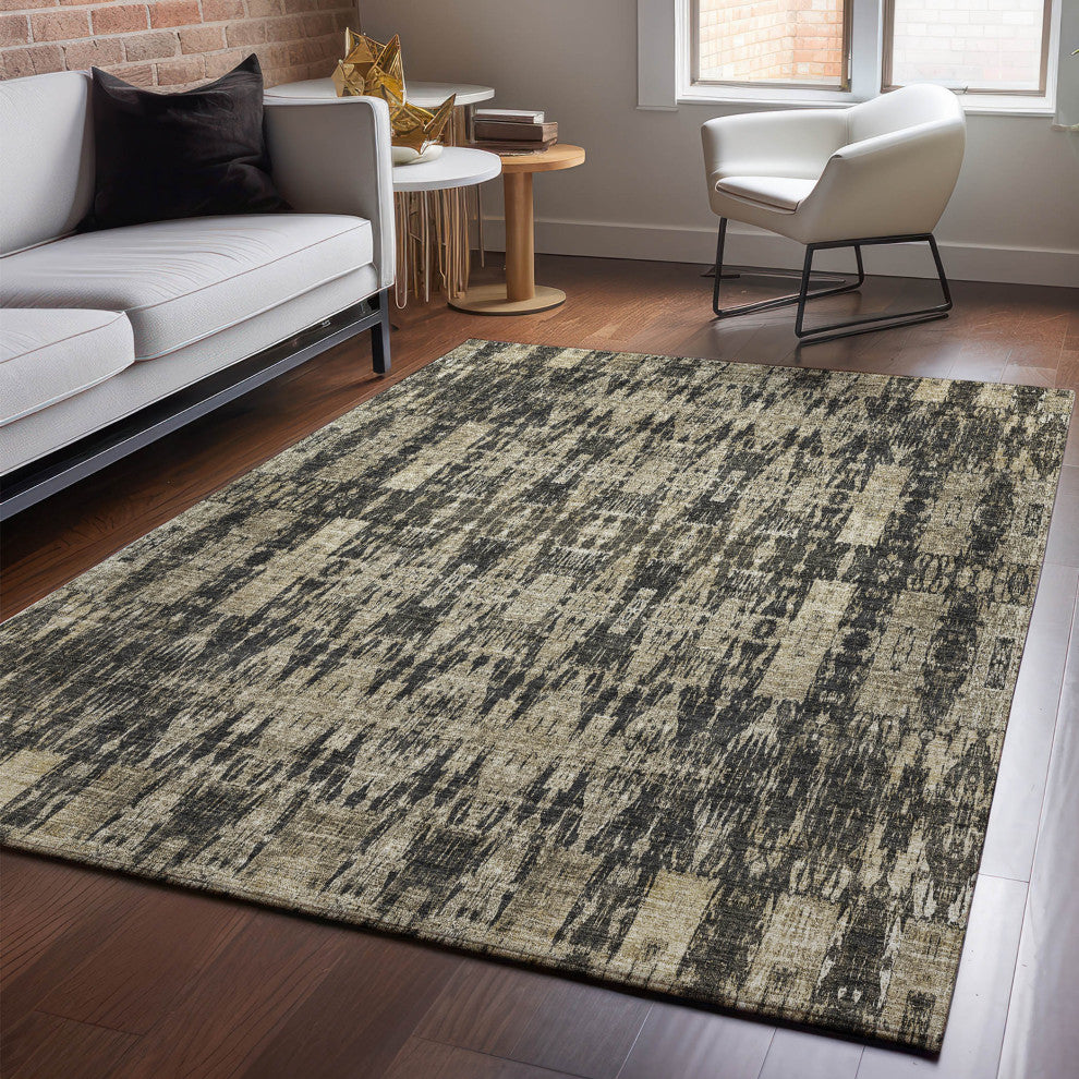 Premium Machine Washable Mayfield AMF580 Black 2'6" x 3'10" Rug