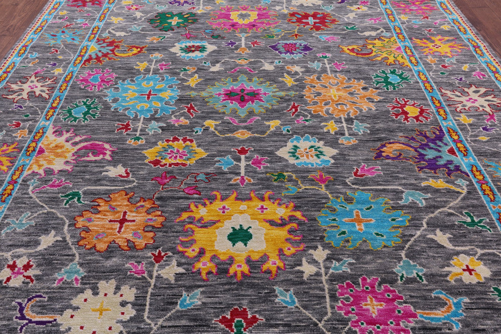 Turkish Oushak Hand-Knotted Wool Rug 9' 3" X 11' 11" - Q15703