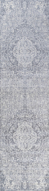 Modern Persian Medallion Gray/Ivory 2'x10' Runner Rug