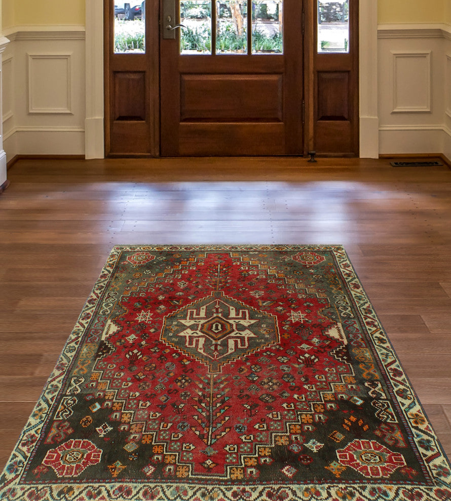 Fine Vintage Distressed Skylar Red Rug