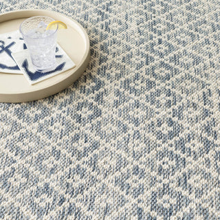 Dash & Albert Melange Diamond Blue Handwoven Cotton Rug, Blue, 2' x 3'