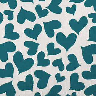 26" x 26" Patterned Hearts Valentine's Decorative Indoor Pillow, Teal Apetite