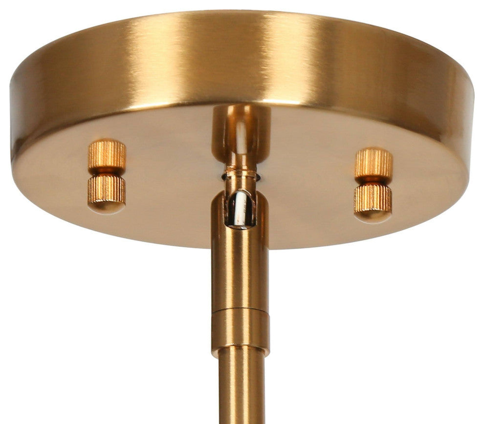 LNC 1-Light Polished Gold With Seeded Glass Modern Linear Mini Pendant Light