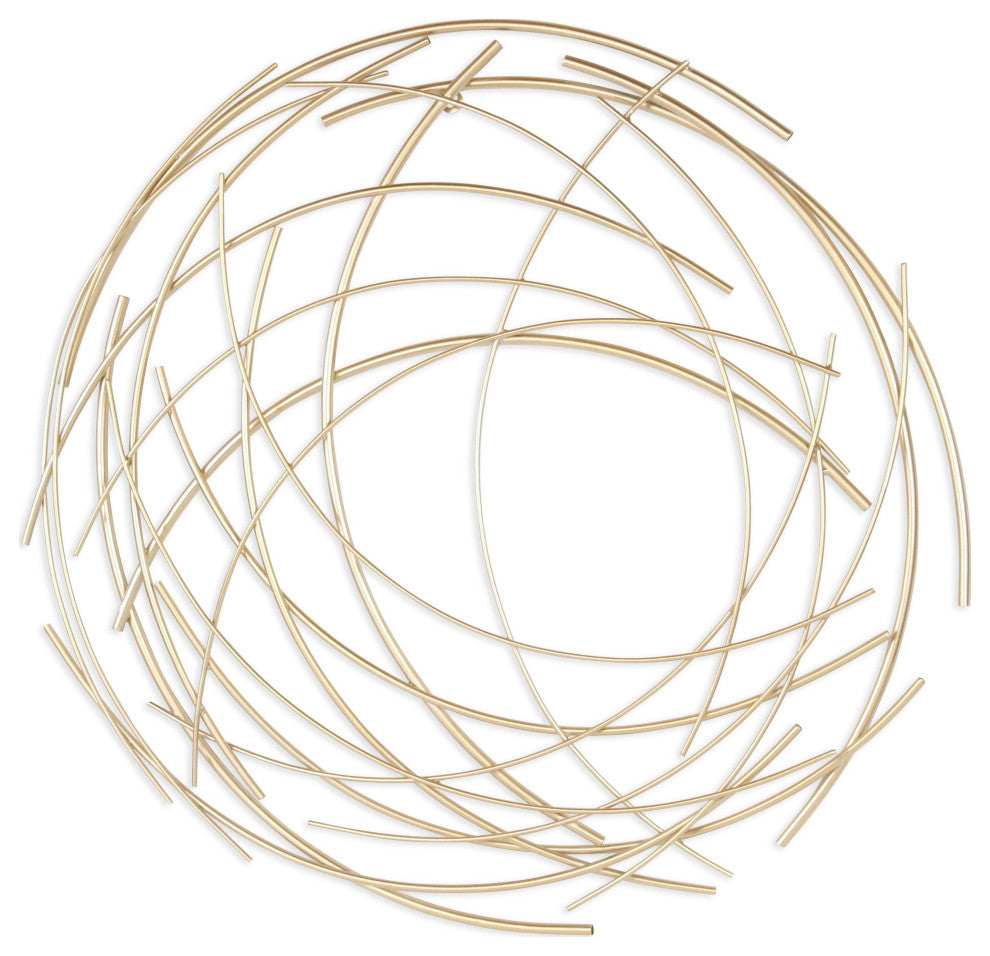 Denine Large Gold Abstract Round Wall Art
