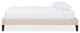 Beige Linen Fabric Upholstered Queen Size Bed Frame With Tapered Legs