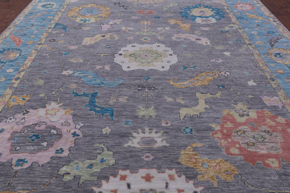 Turkish Oushak Handmade Wool Rug 10' 4" X 14' 1" - Q13313