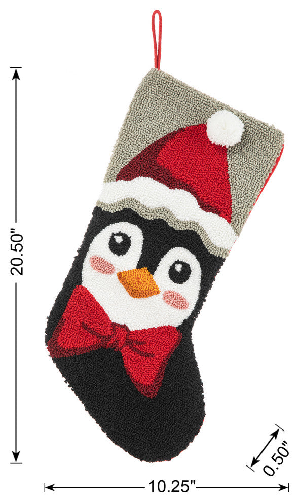 20.5"L Hooked Stocking, Penguin