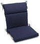 20"x42" Spun Polyester Outdoor Squared Seat/Back Chair Cushion, Azul