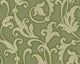 Tessuto, Baroque Fabric Green Wallpaper Roll, Wall Decor Accent