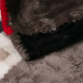 Tache Holiday Red Plaid Checkered Patchwork Throw Blanket, 90"x90"