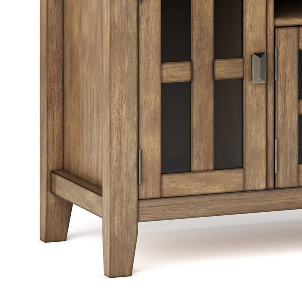Artisan Solid Wood 72" TV Media Stand For TVs up to 80", Rustic Natural Aged Brown