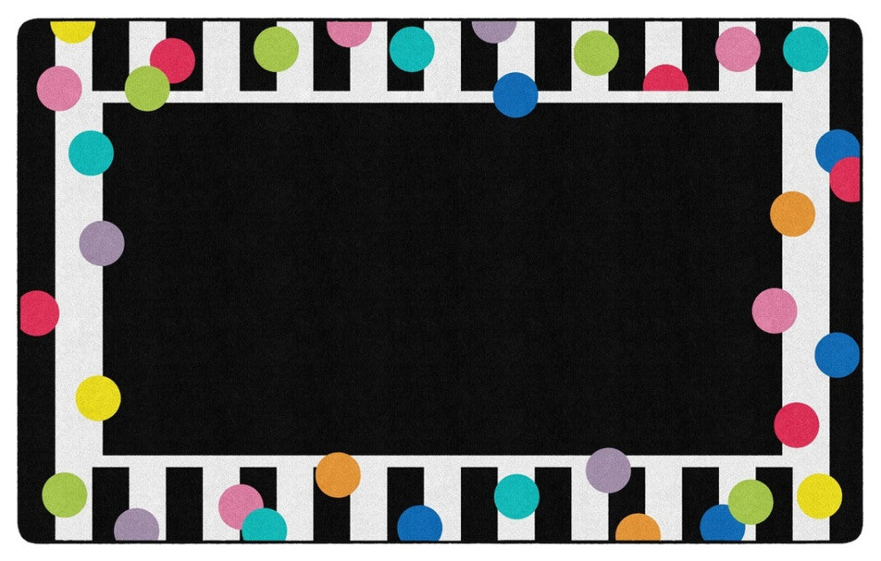Flagship Carpets CA2013-28SG Just Teach Black White/Bright Polka Dot Border