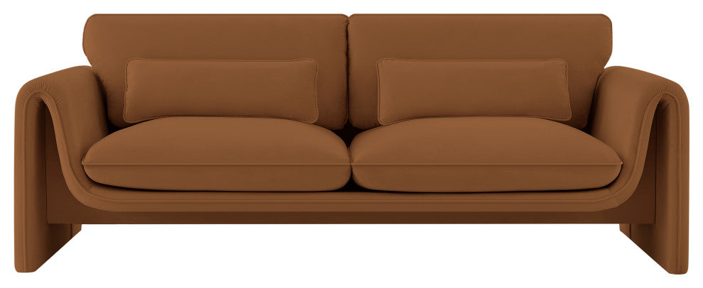 Sloan Saddle Velvet Fabric Sofa