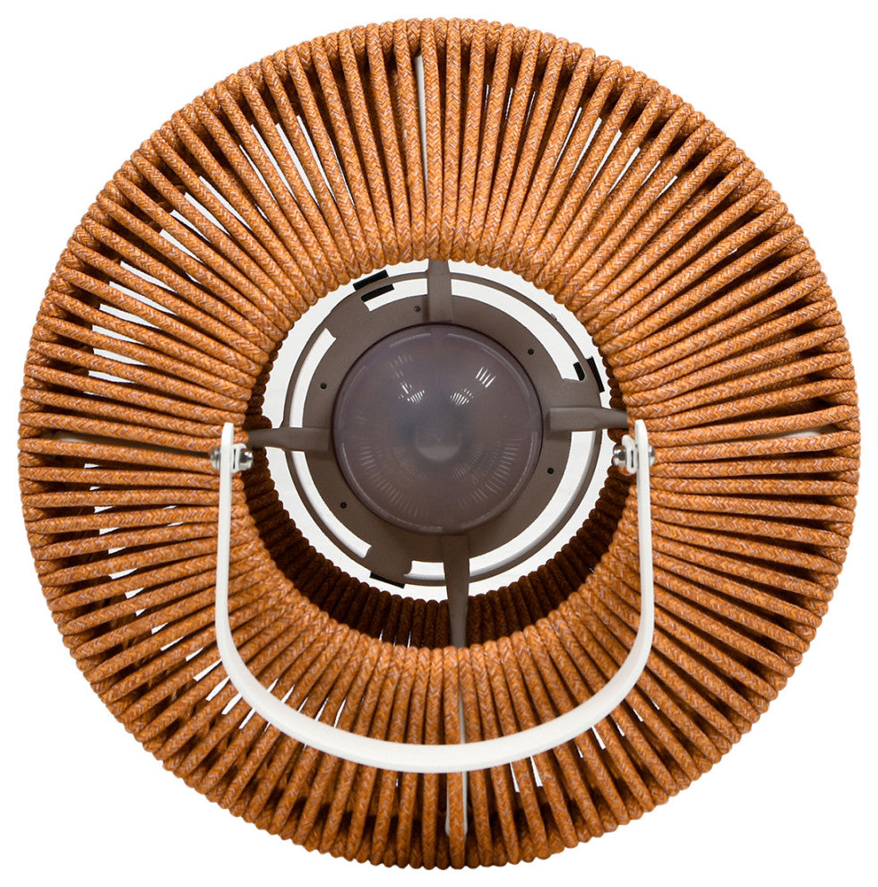 Nova Outdoor Patio Floor Lantern with USB Rechargeable LED Light, Heathered Orange