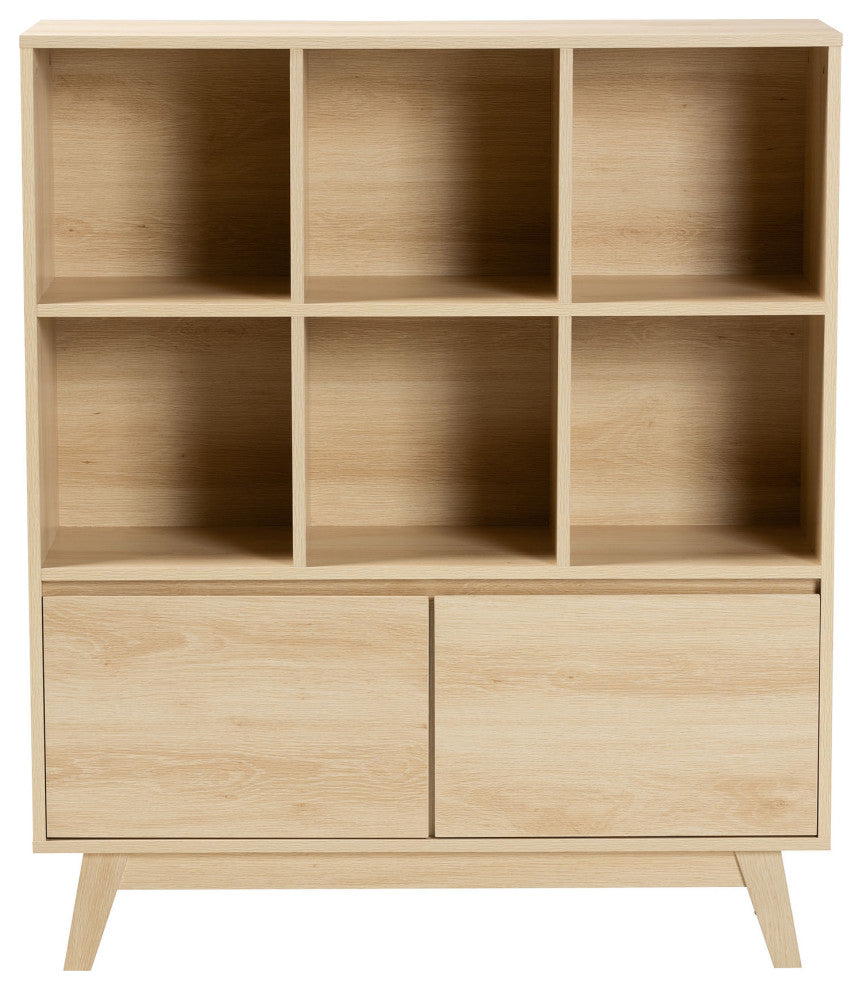 Vanda Oak Brown Finished Wood Bookshelf