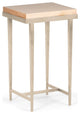 Wick Side Table, Soft Gold Finish, Maple Natural Accents