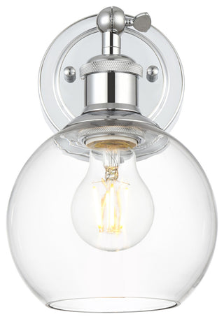 1 Light Chrome And Clear Bath Sconce