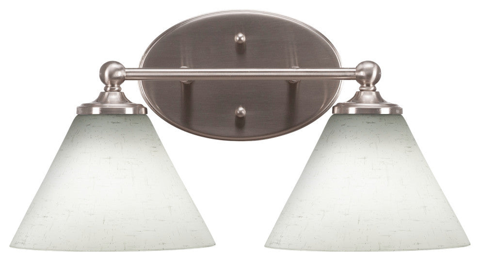 Capri 2-Light Bath Bar, Brushed Nickel/White Muslin