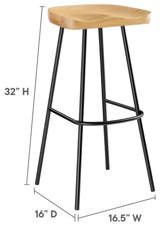 Concord Backless Wood Bar Stools - Set of 2