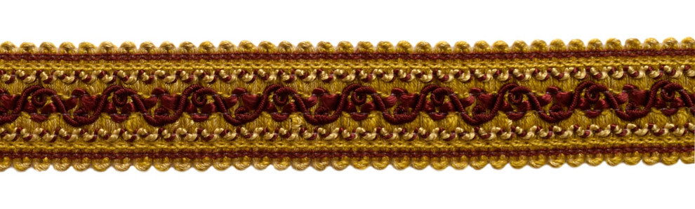 Gimp Braid Trim, Style# 0125IG, Color# 7653 - Burgundy Gold [5 Yards]