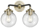 2-Light Beacon 14" Sconce, Black Antique Brass, Glass: Clear