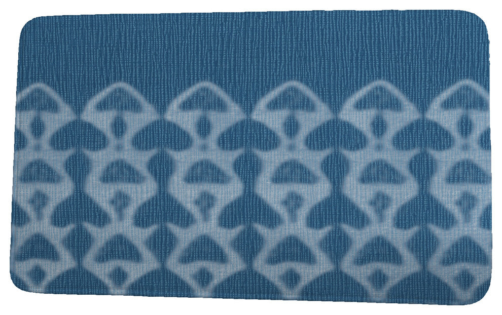 Intercoastal Waterway Watermark Geometric Print Bath Mat, Blue, 21"x34"