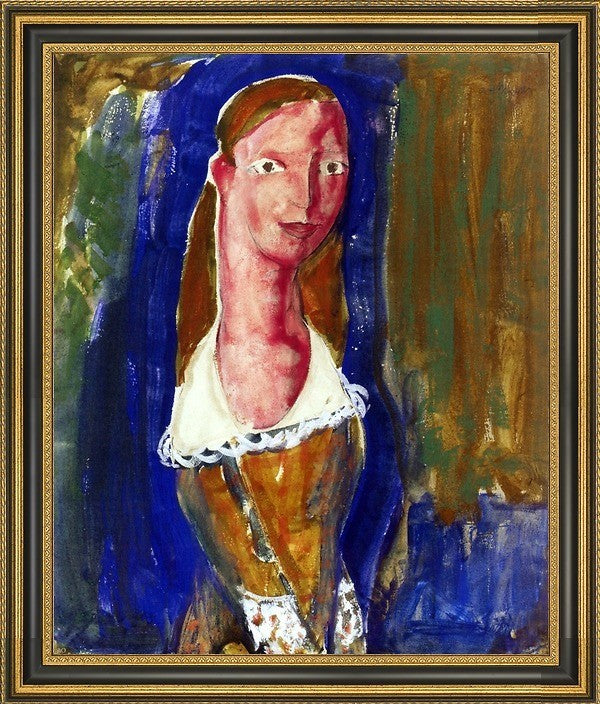 Alfred Henry Maurer Portrait of a Girl - 20" x 25" Framed Premium Canvas Print