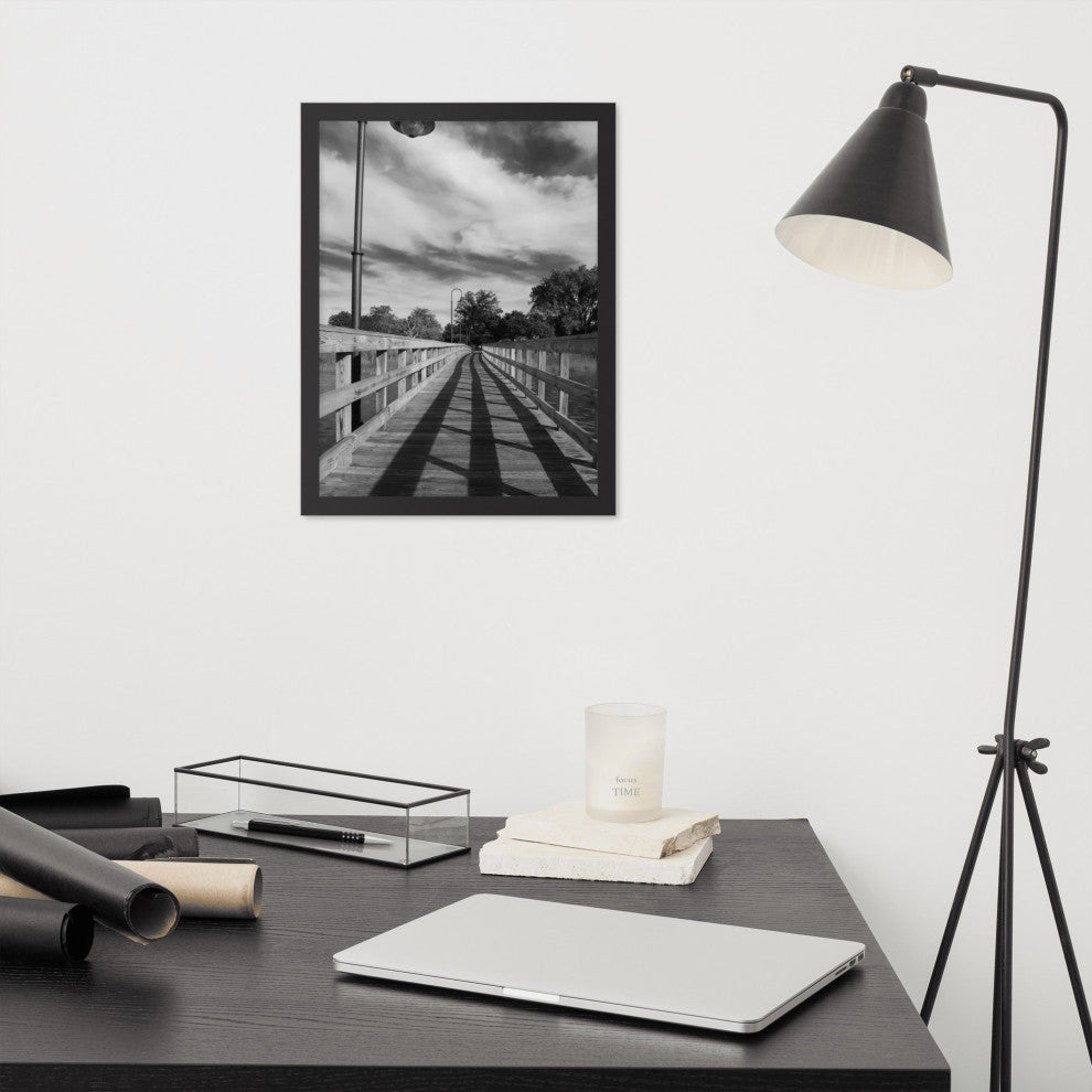 Follow the Lines Rural Landscape Framed Photo Paper Wall Art Prints, Black, 12" X 16"