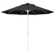 9' Matted White Collar Tilt Crank Aluminum Umbrella, Pacifica, Black