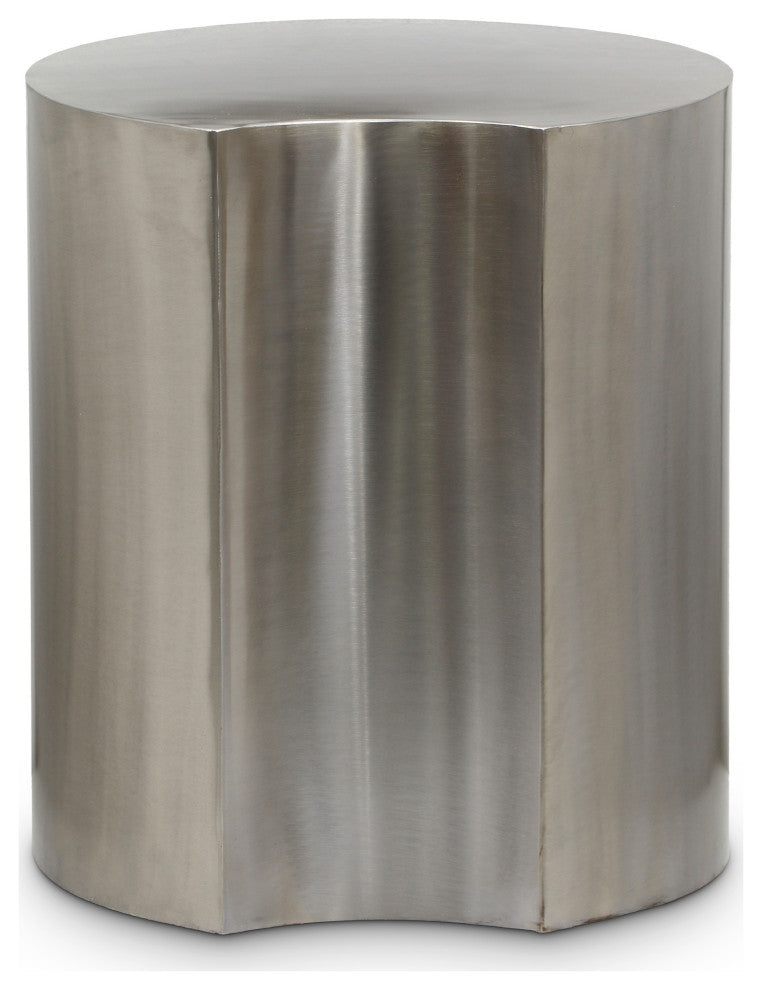 Dimple Iron End Table, Silver, 1-Piece: 18"Wx18"Dx20"H