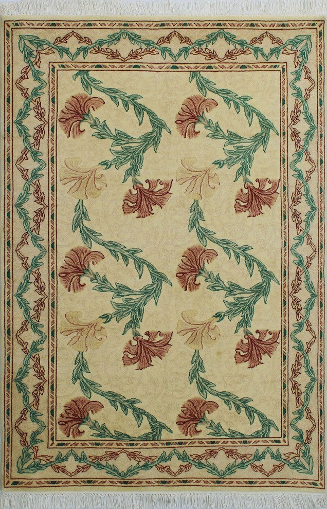 Pak-Persian Carnation Beige Rug, 4'7x6'7