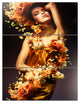 "Woman in Flower Robes" Digital Metal Wall Art, 3 Panels, 28"x36"