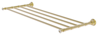 Carolina Crystal 30" Towel Shelf, Unlacquered Brass