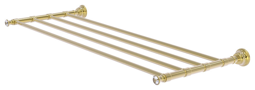 Carolina Crystal 30" Towel Shelf, Unlacquered Brass