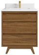 Madison Teak 30 Single Sink Bath Vanity in Dark Natural 1.5" Empira Quartz