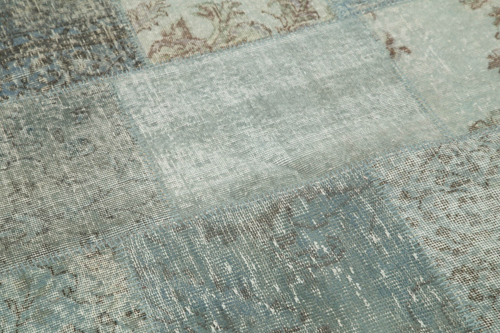 Rug N Carpet - Handmade Anatolian 7' 1" x 7' 1" Contemporary Round Patchwork Rug