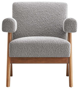 Lyra Boucle Fabric Armchair, Light Gray