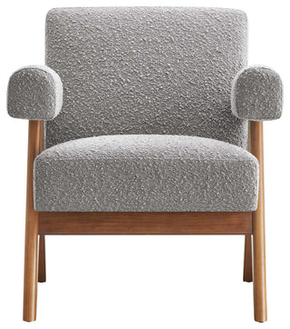 Lyra Boucle Fabric Armchair, Light Gray