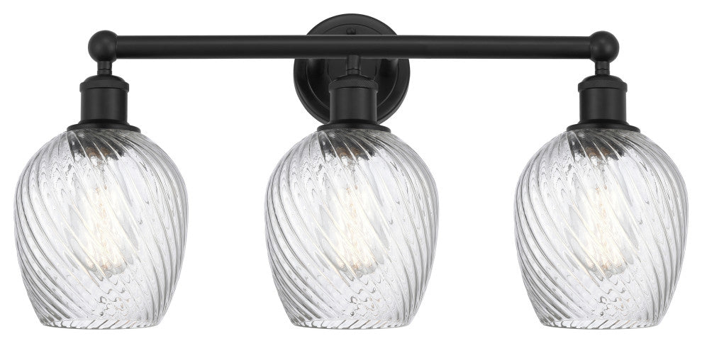 Innovations 616-3W-BK-G292 Salina 3 Light 23" Bath Vanity Light, Matte Black