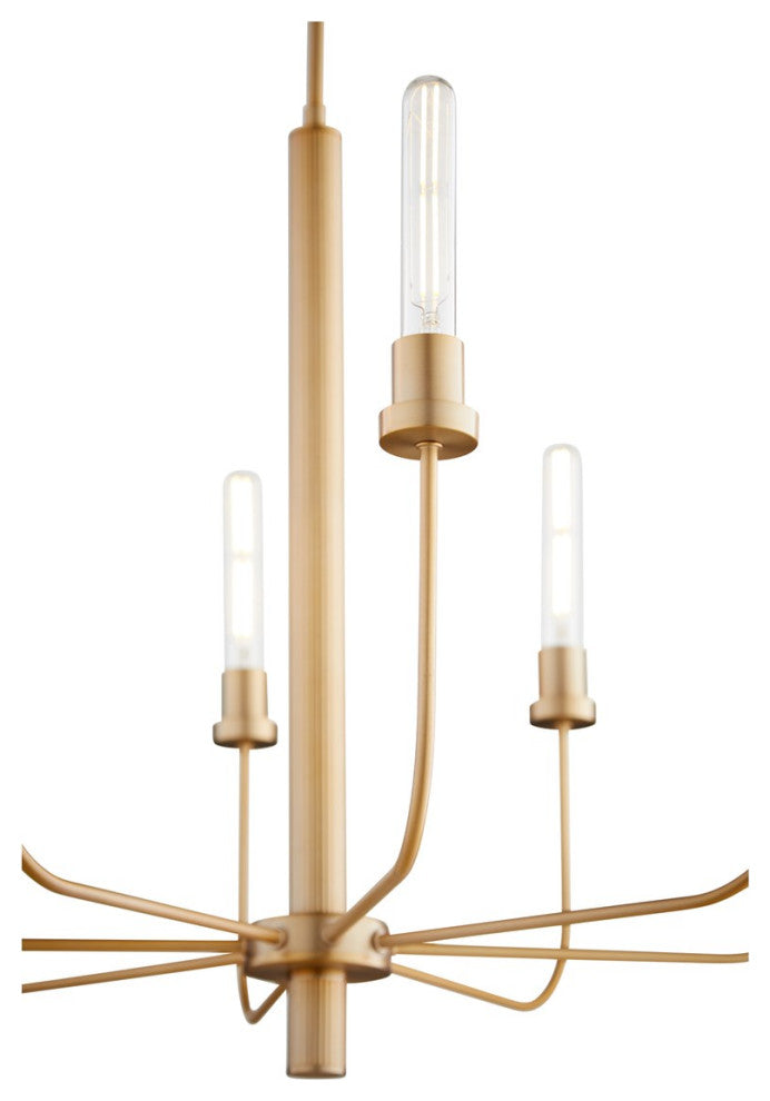 Quorum Sheridan 8-Light Chandelier 612-8-80, Aged Brass