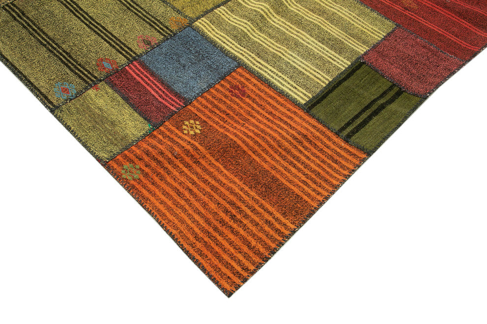 Rug N Carpet - Handmade Turkish 8' 2'' x 11' 6'' Rustic Patchwork Kilim Rug
