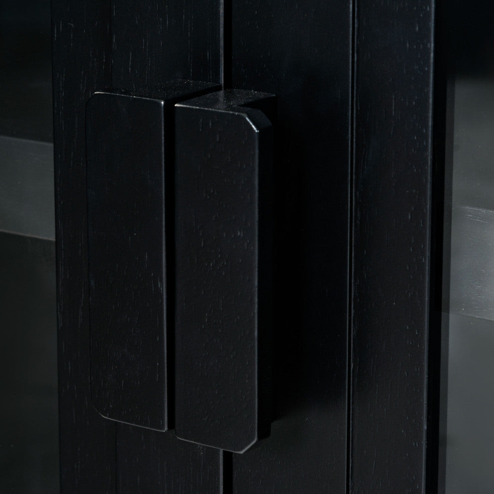 Safavieh Couture Roades Glass Cabinet Bookcase, Black