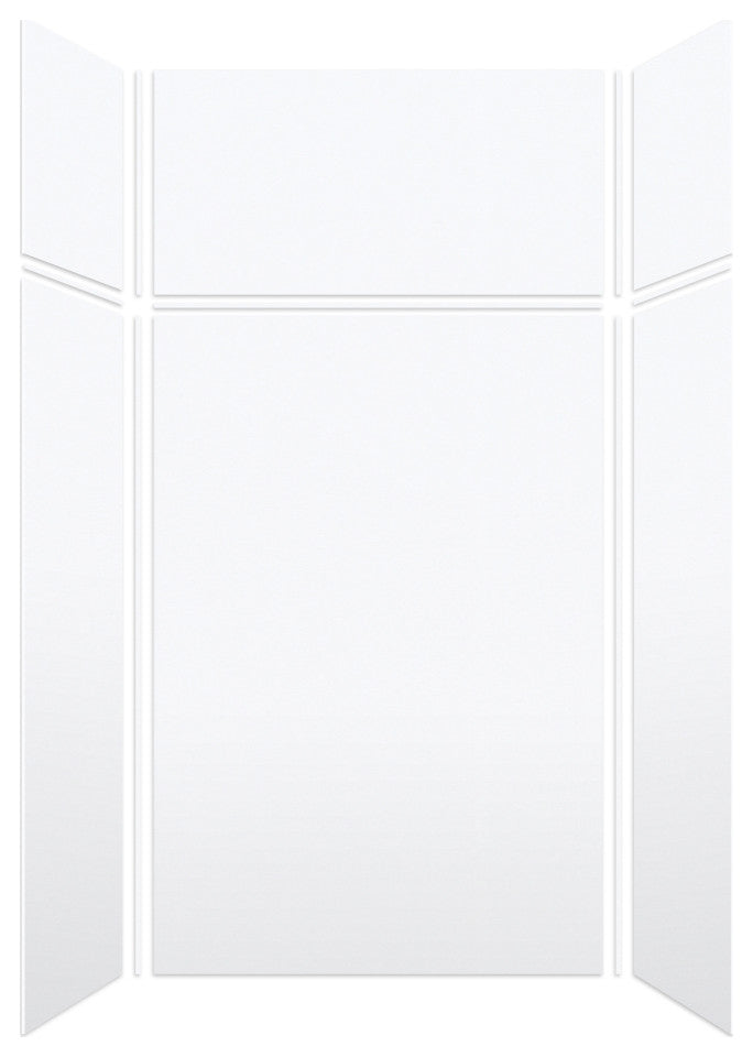 Transolid SaraMar 48"x36"x96" 6-Piece Shower Wall Kit, White Velvet