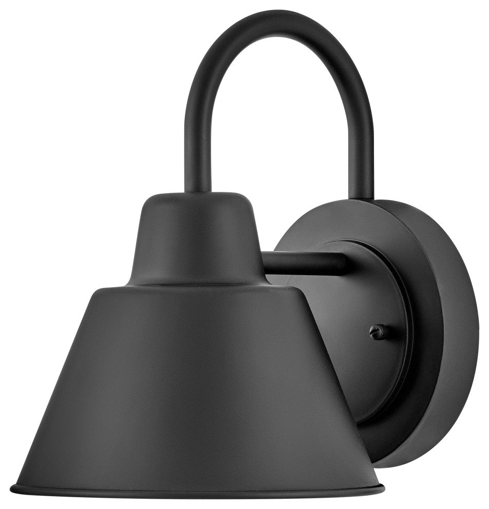 Lark Wes 10.5" Small Outdoor Gooseneck Barn Light, Black