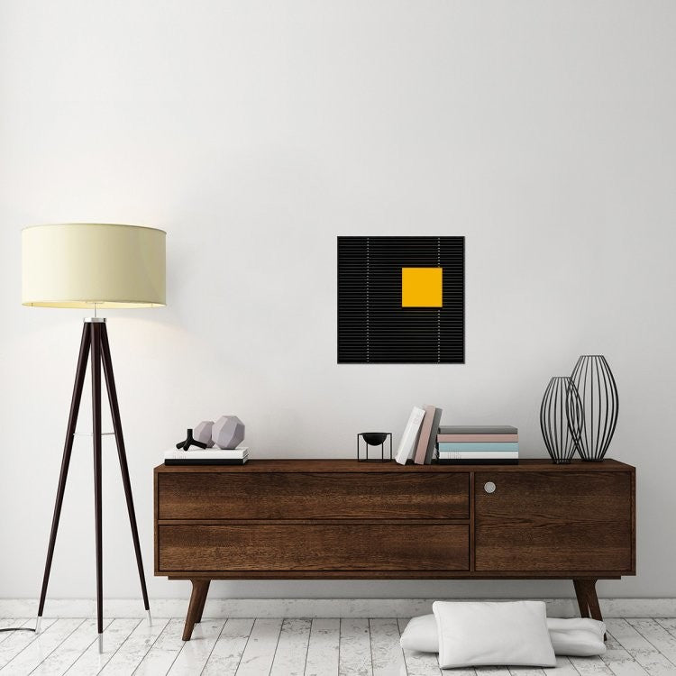 "Yellow Square" Framed Canvas Giclee by Luc Vangindertael, 23x23"