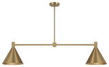 Pharos 2-Light Linear Chandelier, Noble Brass by Breegan Jane