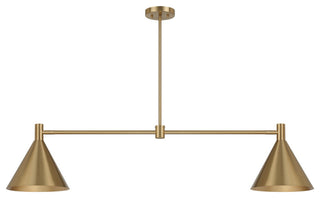 Pharos 2-Light Linear Chandelier, Noble Brass by Breegan Jane